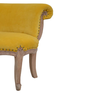 Mustard Velvet Studded Chair