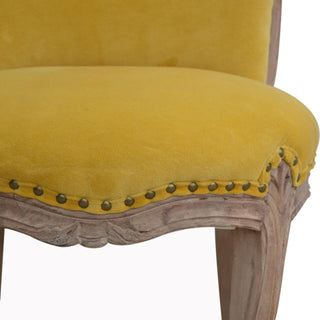 Mustard Velvet Studded Chair