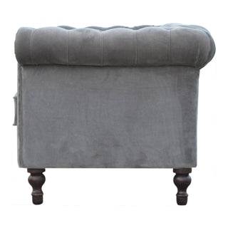 Graues Chesterfield-Sofa 