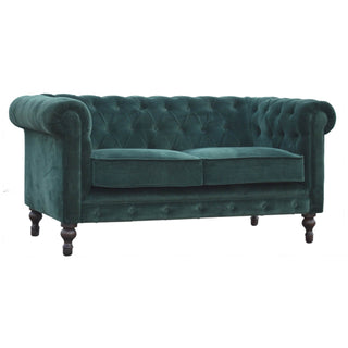 Smaragdgrünes Chesterfield-Sofa 