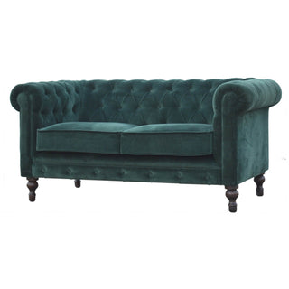 Smaragdgrünes Chesterfield-Sofa 