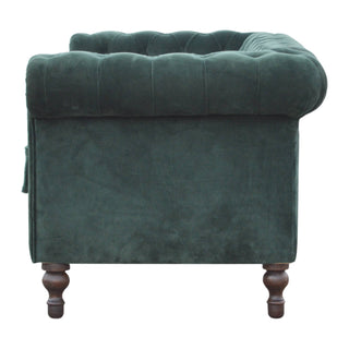 Smaragdgrünes Chesterfield-Sofa 