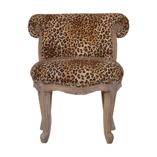 Leopard Print Velvet Studded Chair