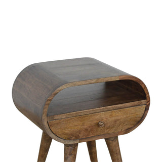 Circular Bedside, Grey Wash