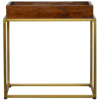 Butler-Tabletttisch mit goldenem Fuß 