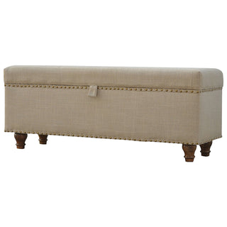 Studded Linen Lid-up Bench